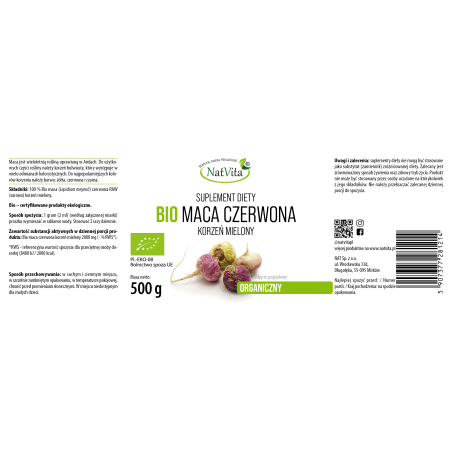 Maca BIO RAW czerwona mielona - zdjęcie produktu