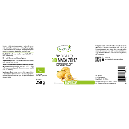 Maca BIO RAW żółta mielona - zdjęcie produktu