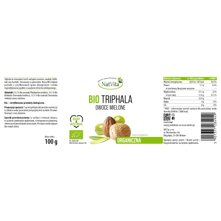 Triphala BIO mielona - zdjęcie produktu