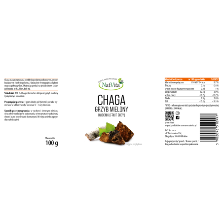 Chaga grzyb mielony - zdjęcie produktu
