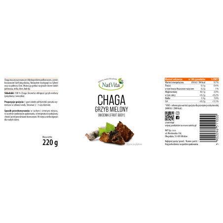 Chaga grzyb mielony - zdjęcie produktu