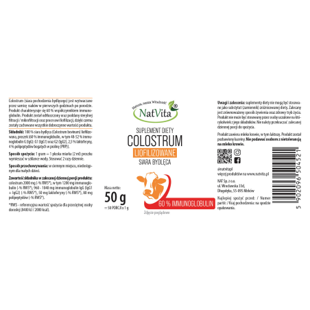 Colostrum 60% Ig liofilizowane - zdjęcie produktu