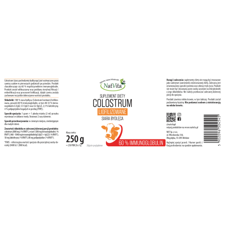 Colostrum 60% Ig liofilizowane - zdjęcie produktu