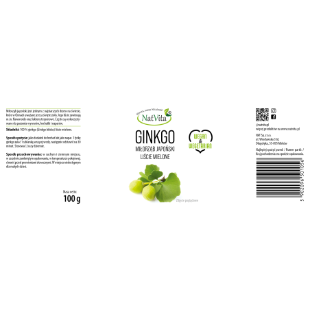 Ginkgo MIłorząb Japoński liście mielone - zdjęcie produktu