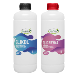Glikol propylenowy PG 1L + Gliceryna roślinna VG 1L