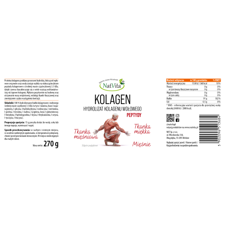 Kolagen Muscle - peptydy, hydrolizat białek kolagenowych proszek - zdjęcie produktu