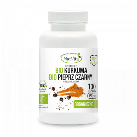 Bio Kurkuma + Bio Pieprz czarny kapsułki celulozowe cena sklep