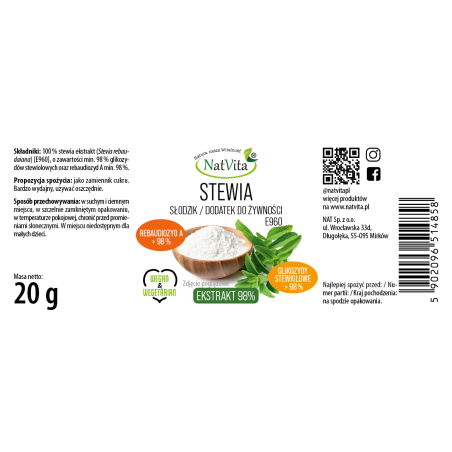 Stewia ekstrakt 98% - zdjęcie produktu