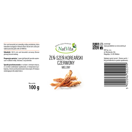 Żeń-Szeń koreański czerwony korzeń mielony - zdjęcie produktu