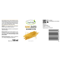 Nano Złoto (koloidalne) niejonowane  20 ppm