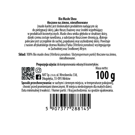 Masło Shea BIO zimnotłoczone nierafinowane - zdjęcie produktu
