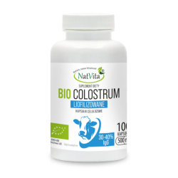 Colostrum BIO liofilizowane 30-40 % IgG kapsułki celulozowe 500mg cena sklep