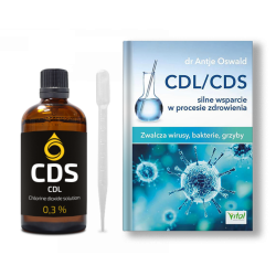 CDL CDS krople 0,3% Roztwór dwutlenku chloru 3000ppm + Książka CDL/CDS silne wsparcie w procesie zdrowienia A. Oswald