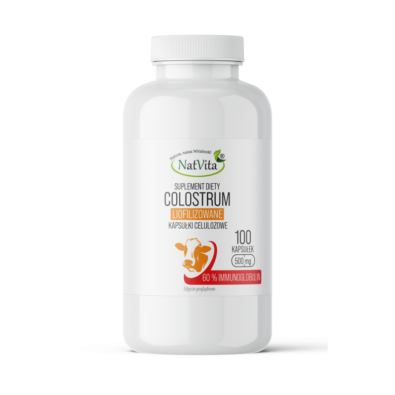 Colostrum liofilizowane 60 % Ig kapsułki celulozowe 500mg