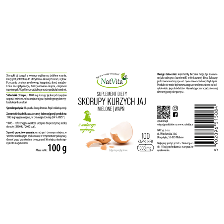 Skorupy Kurzych Jaj (Wapń) kapsułki 1000mg - zdjęcie produktu