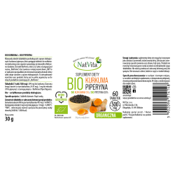 Kurkuma BIO + Piperyna BIO tabletki 500mg