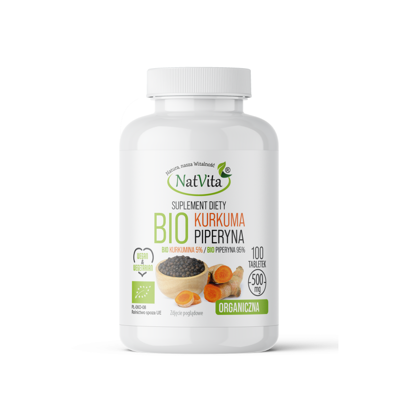 Kurkuma BIO + Piperyna BIO tabletki 500mg
