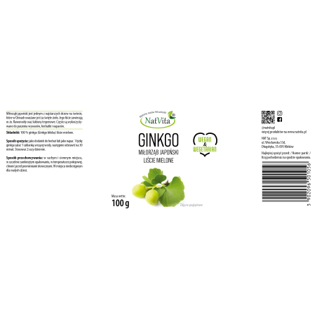 Ginkgo MIłorząb Japoński liście mielone - zdjęcie produktu