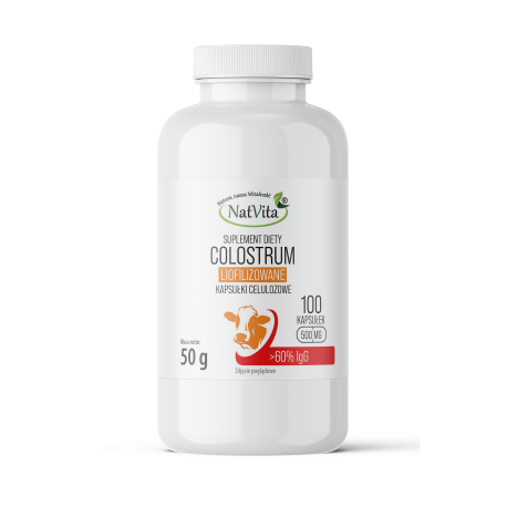Colostrum BIO liofilizowane 30-40 % IgG kapsułki celulozowe 500mg cena sklep