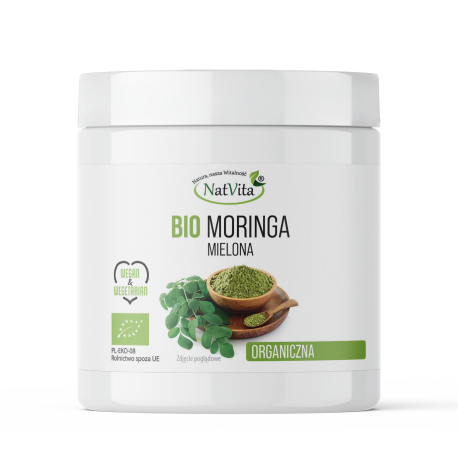 Moringa liście mielone BIO sproszkowane - cena sklep moringa olejodajna