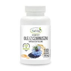 Olej z nasion Czarnuszki + witamina E kapsułki softgel 500mg
